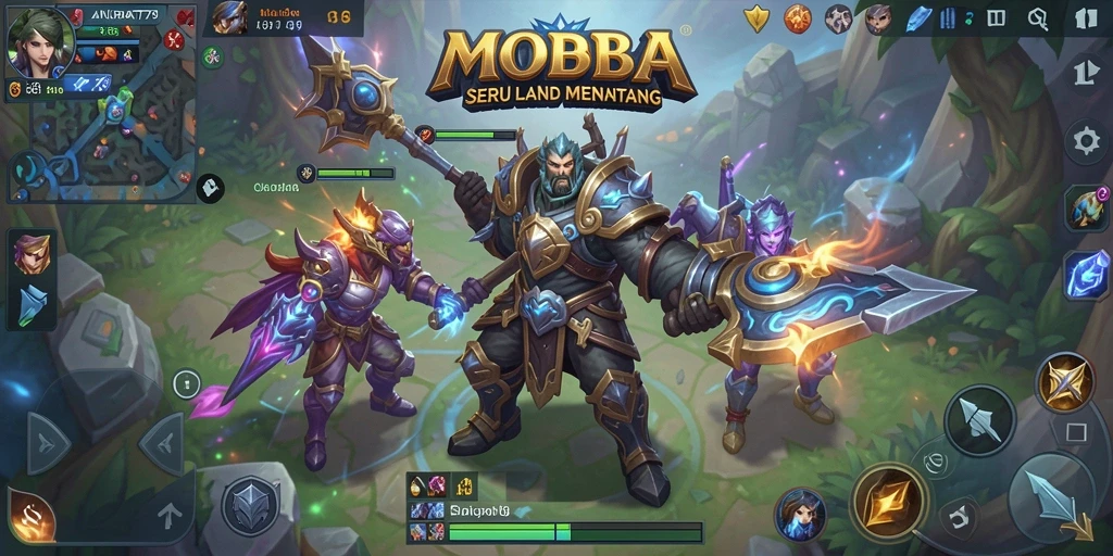 Tampilan gameplay seru dari AKURAT79 dalam pertempuran MOBA.