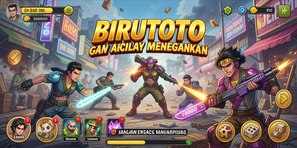 Tangkapan layar gameplay BIRUTOTO yang menegangkan dan penuh aksi.