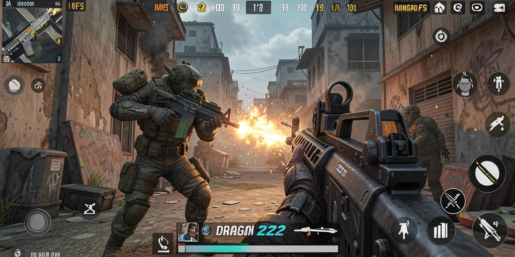 Screenshot gameplay DRAGON222 menampilkan aksi tembak-menembak yang mendebarkan.