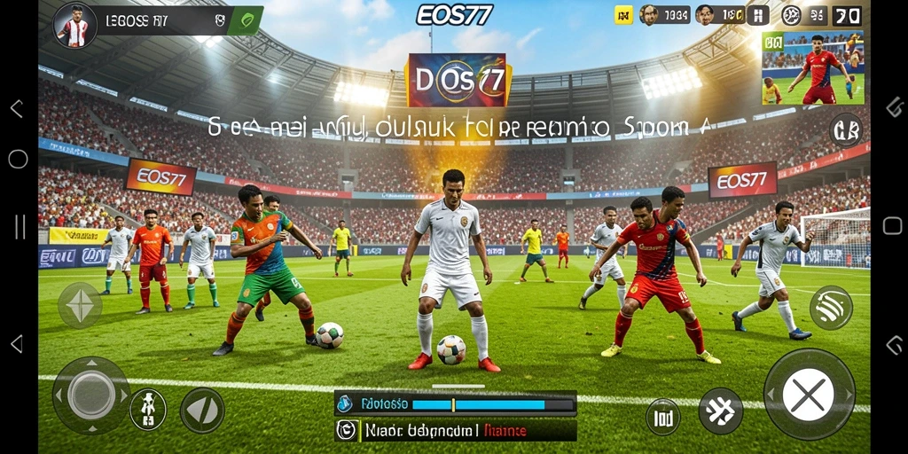 Screenshot gameplay EOS77 yang menampilkan aksi olahraga yang mendebarkan.