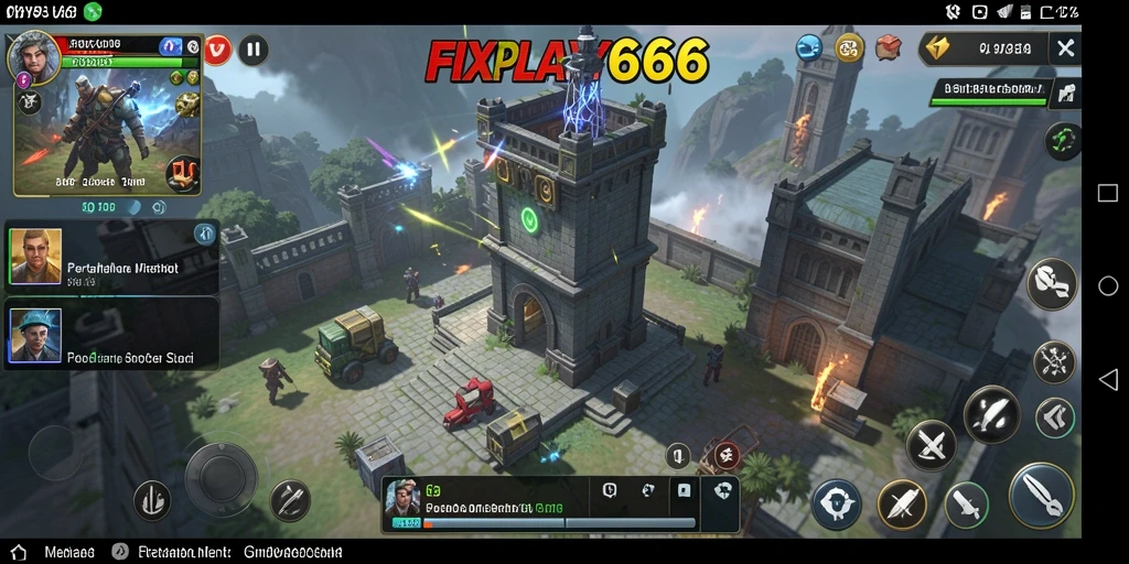 Gameplay menara pertahanan FIXPLAY666 yang intens dan strategis.