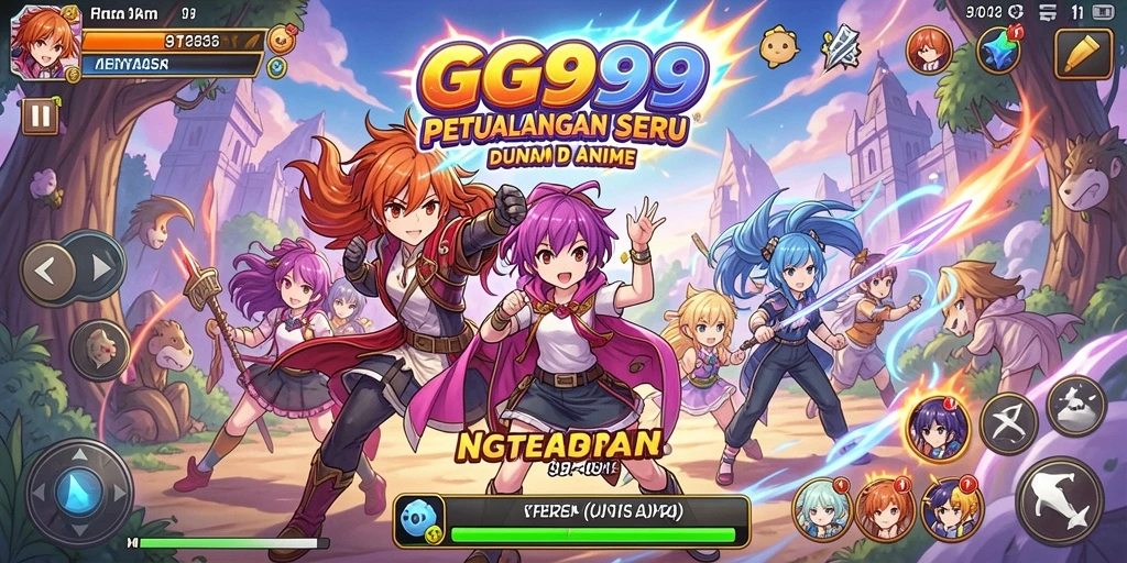 Screenshot gameplay GG999 yang menampilkan karakter anime beraksi.