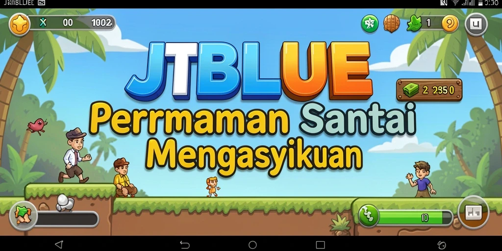Screenshot JTBLUE menampilkan gameplay menyenangkan yang menghibur.