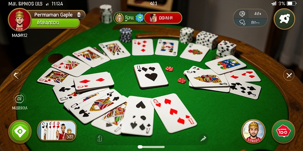 Gameplay seru dengan tampilan kartu Gaple yang menarik.