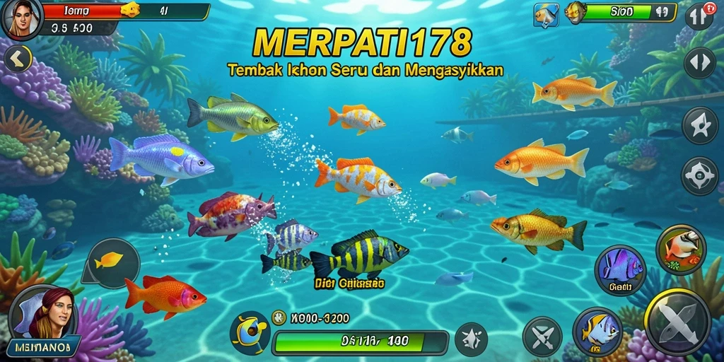 Tampilan gameplay menarik dalam MERPATI178 saat menembak ikan.