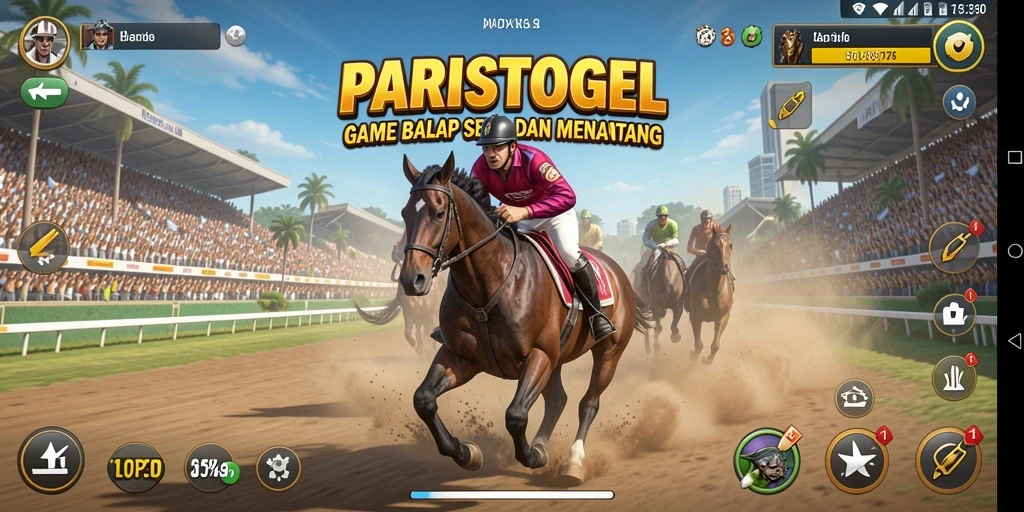 Tangkapan layar gameplay seru dalam balapan di PARISTOGEL.