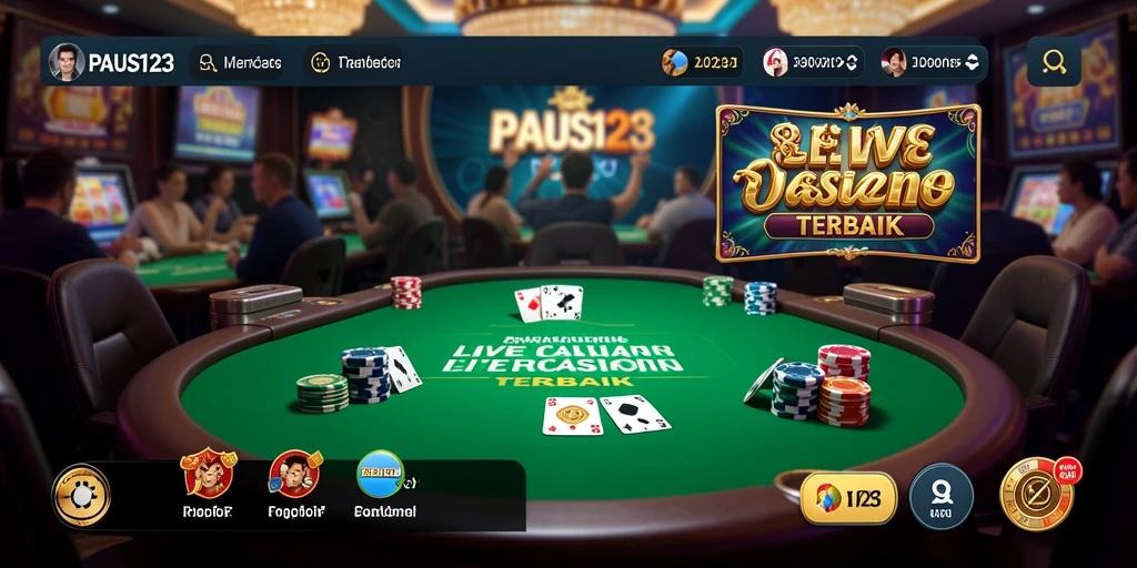 Gameplay Live Casino PAUS123 dengan dealer langsung dan pemain lainnya.