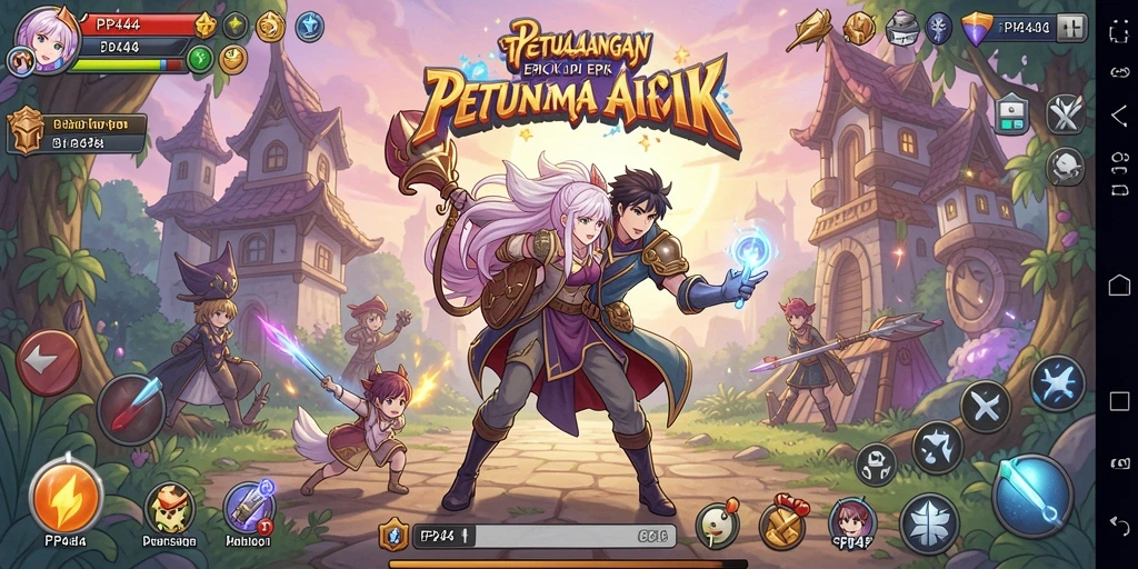 Tampilan menangkap aksi seru di dunia anime PP444.