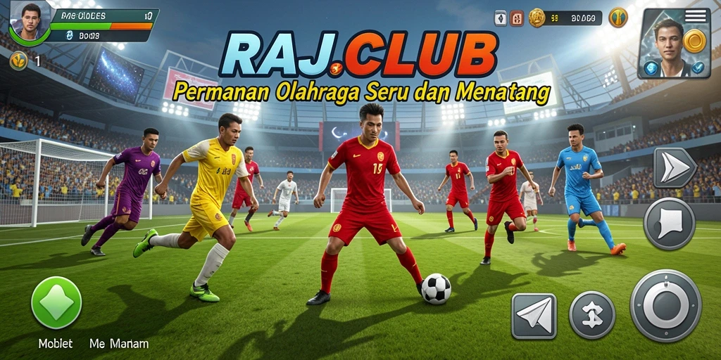 Screenshot menampilkan aksi bermain game olahraga RAJACLUB yang seru.
