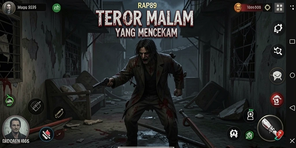 Tampilan gameplay menyeramkan dalam RAP89 yang menampilkan suasana horor.