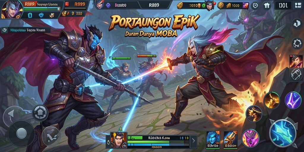 Tampilan gameplay MOBA yang menarik dan penuh aksi di RI889.