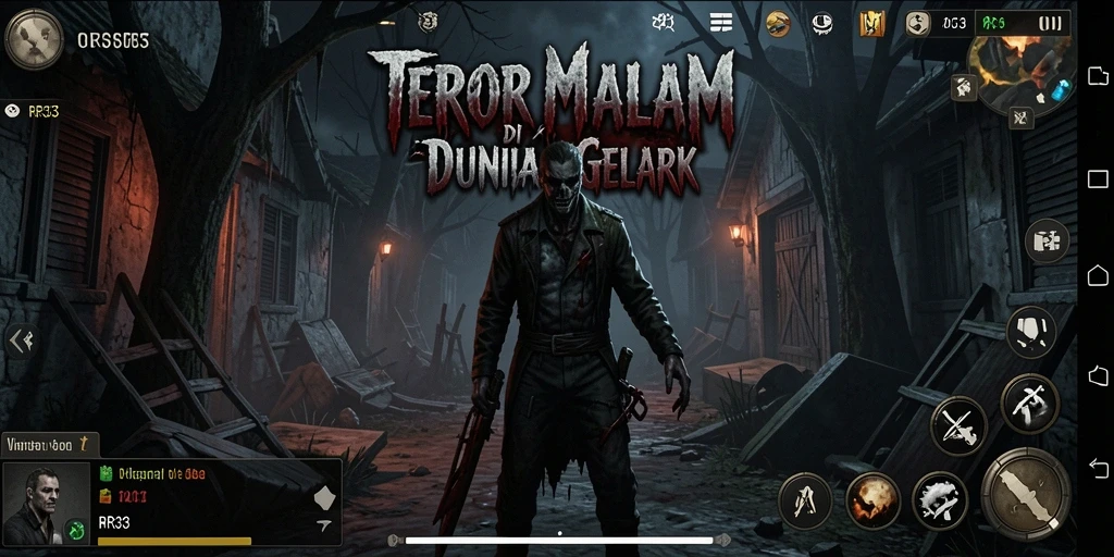 Screenshot gameplay RR33 menampilkan suasana Horror yang mencekam.