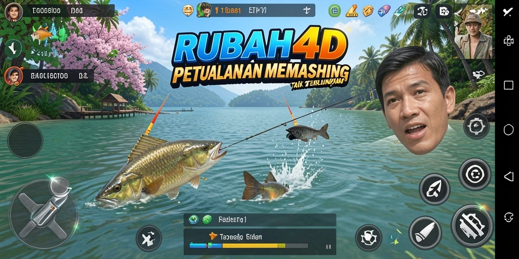 Screenshot RUBAH4D menampilkan aksi menangkap ikan yang seru.