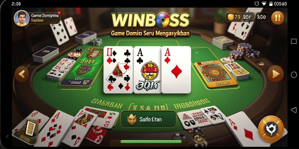 Tampilan gameplay Domino yang seru di WINBOSS.